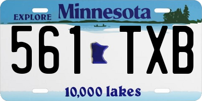MN license plate 561TXB