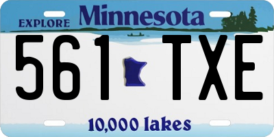 MN license plate 561TXE