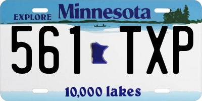 MN license plate 561TXP