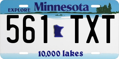 MN license plate 561TXT