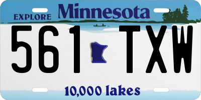 MN license plate 561TXW