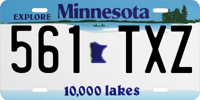 MN license plate 561TXZ