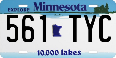 MN license plate 561TYC