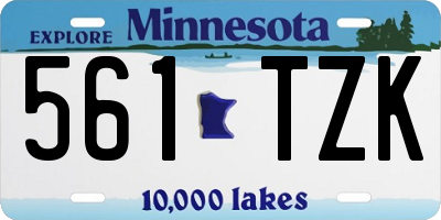 MN license plate 561TZK