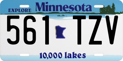 MN license plate 561TZV
