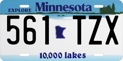 MN license plate 561TZX