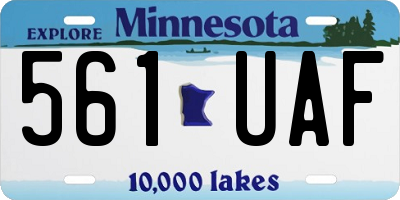 MN license plate 561UAF