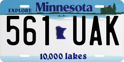 MN license plate 561UAK