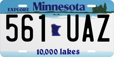 MN license plate 561UAZ