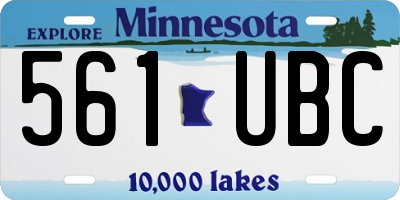 MN license plate 561UBC