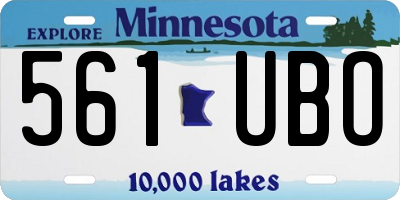 MN license plate 561UBO