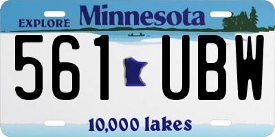 MN license plate 561UBW