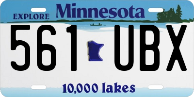 MN license plate 561UBX