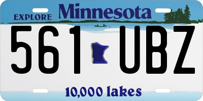 MN license plate 561UBZ