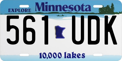 MN license plate 561UDK