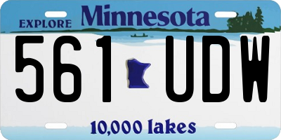 MN license plate 561UDW