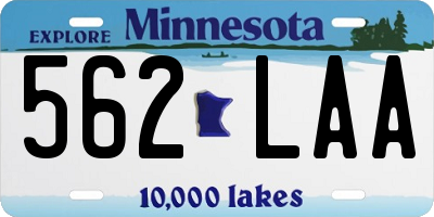 MN license plate 562LAA