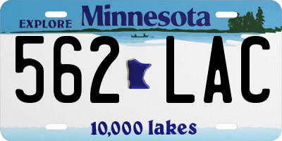 MN license plate 562LAC