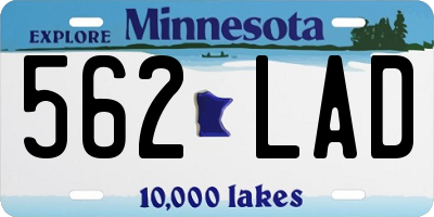 MN license plate 562LAD