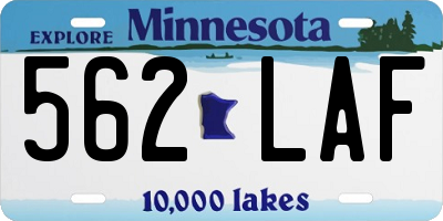 MN license plate 562LAF