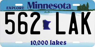 MN license plate 562LAK