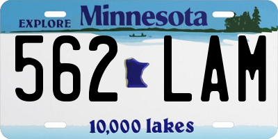 MN license plate 562LAM