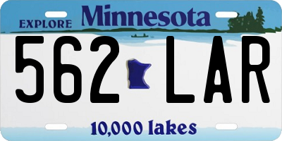 MN license plate 562LAR