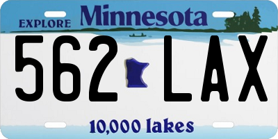 MN license plate 562LAX