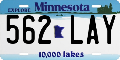 MN license plate 562LAY
