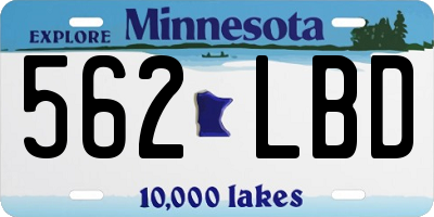 MN license plate 562LBD