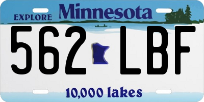 MN license plate 562LBF