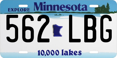 MN license plate 562LBG