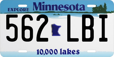 MN license plate 562LBI