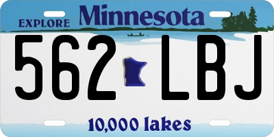 MN license plate 562LBJ