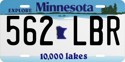 MN license plate 562LBR