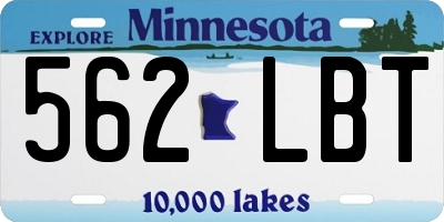 MN license plate 562LBT