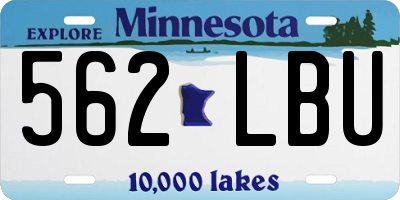 MN license plate 562LBU