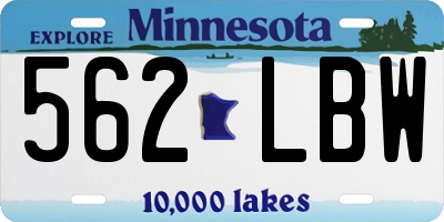 MN license plate 562LBW