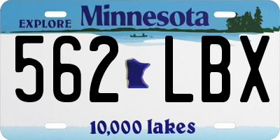 MN license plate 562LBX