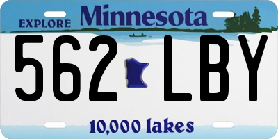 MN license plate 562LBY