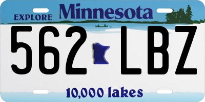 MN license plate 562LBZ