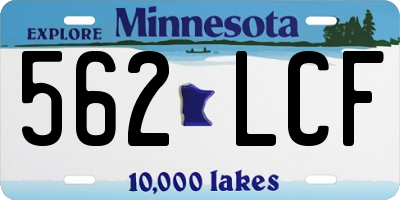 MN license plate 562LCF