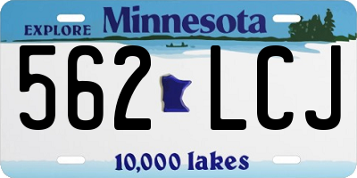 MN license plate 562LCJ