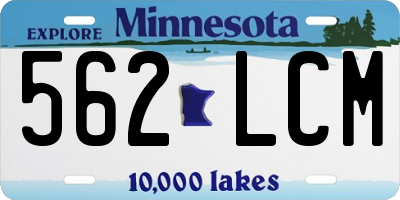 MN license plate 562LCM