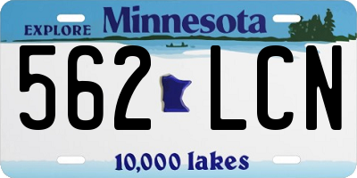 MN license plate 562LCN
