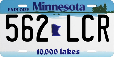 MN license plate 562LCR