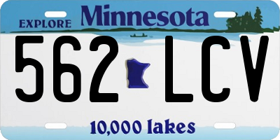 MN license plate 562LCV