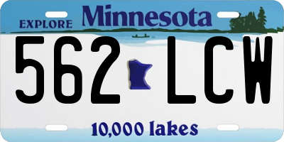 MN license plate 562LCW