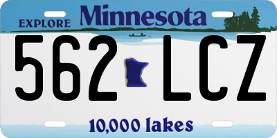 MN license plate 562LCZ