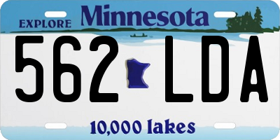 MN license plate 562LDA